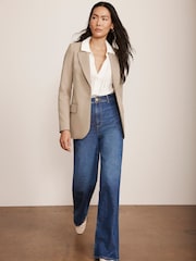 Mint Velvet Cream Pinstripe Blazer - Image 3 of 7