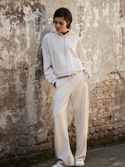 Mint Velvet Neutral Zip Up Hoodie - Image 3 of 7