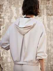 Mint Velvet Neutral Zip Up Hoodie - Image 4 of 7
