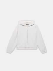 Mint Velvet Neutral Zip Up Hoodie - Image 5 of 7