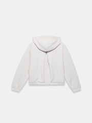 Mint Velvet Neutral Zip Up Hoodie - Image 6 of 7
