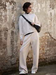 Mint Velvet Neutral Wide Leg Joggers - Image 6 of 8