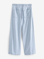 Gap Blue Stripe Mid Rise Pull On Wide Leg Easy Baggy Jeans - Image 2 of 3