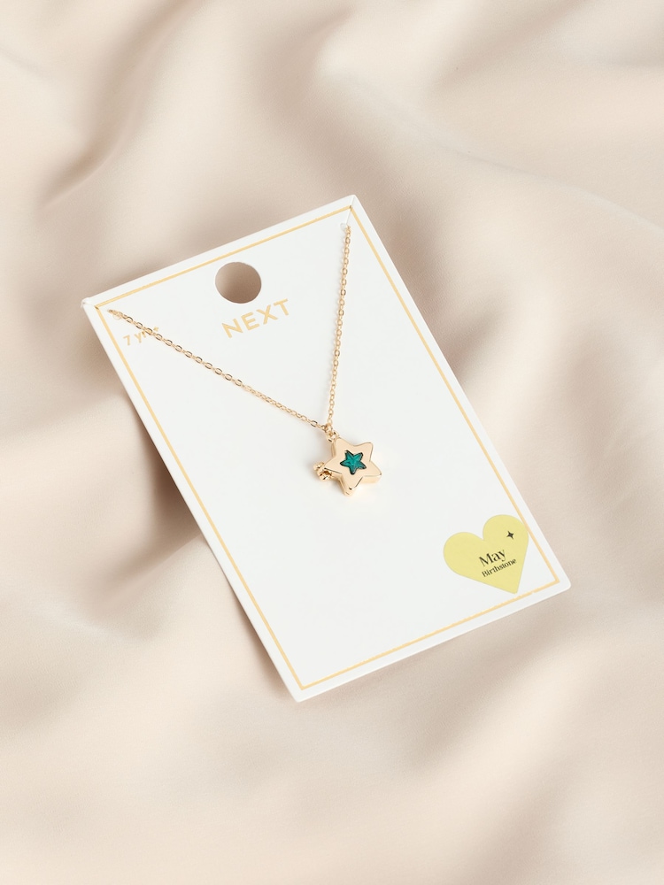 Gold Tone Birthstone Locket Necklace - Image 2 of 2
