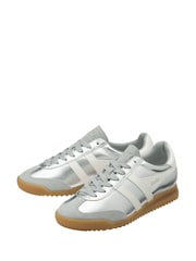 Gola Silver Off White Womens Tornado Glimmer Metallic Trainers - Image 2 of 4
