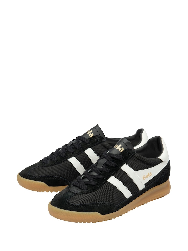Gola Black Off White Womens Tornado Glimmer Metallic Trainers - Image 2 of 4