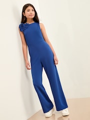 Lipsy Blue 3D Scuba Corsage Jumpsuit (5-16yrs) - Image 3 of 4