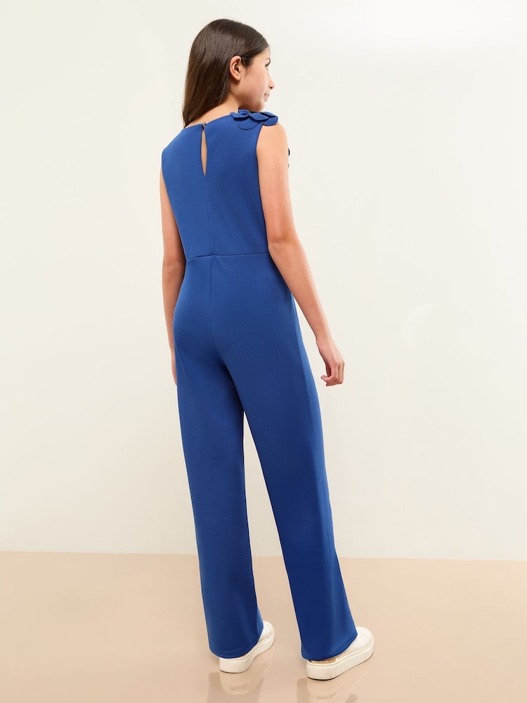 Lipsy Blue 3D Scuba Corsage Jumpsuit (5-16yrs) - Image 4 of 4
