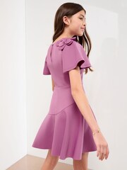 Lipsy Purple Scuba 3D Corsage Dress (5-14yrs) - Image 4 of 4