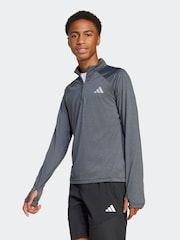 adidas Dark Grey Quarter Zip Long Sleeve Training Top - Image 1 of 6