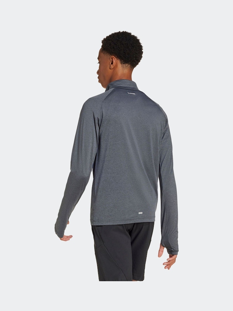 adidas Dark Grey Quarter Zip Long Sleeve Training Top - Image 2 of 6