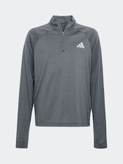 adidas Dark Grey Quarter Zip Long Sleeve Training Top - Image 6 of 6