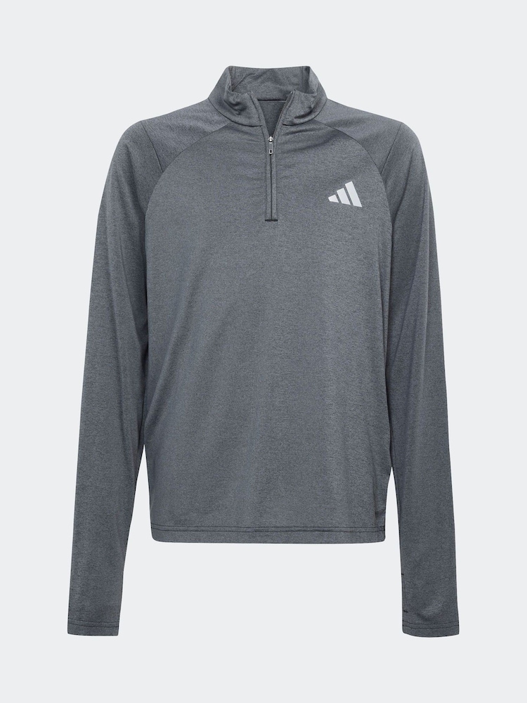 adidas Dark Grey Quarter Zip Long Sleeve Training Top - Image 6 of 6
