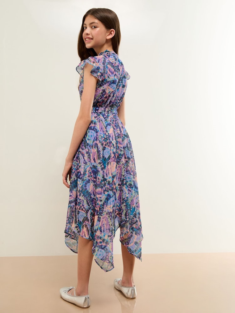 Lipsy Purple Hanky Hem Midi Dress (5-16yrs) - Image 4 of 4