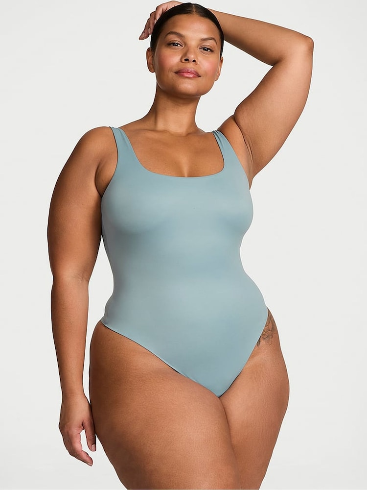 Victoria's Secret Jupiter Blue FeatherSoft™ Square Neck Tank Bodysuit - Image 1 of 2