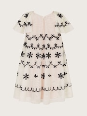 Monsoon Natural Birdie Sequin Embellished Swing Dress - Image 3 of 4