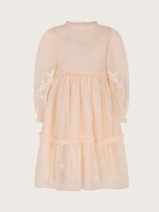Monsoon Pink Elena Long Sleeve Floral Embroidered Tulle Dress - Image 1 of 3