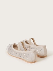Monsoon Natural Diamante Mesh Ballerina Flats - Image 3 of 3