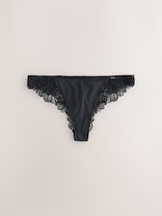 Lipsy Black Lace Brazillian Briefs - Image 5 of 7