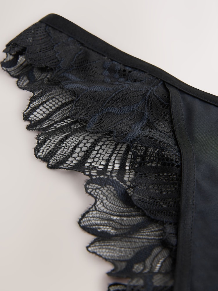 Lipsy Black Lace Brazillian Briefs - Image 7 of 7