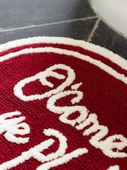 O'Come All Ye Red Playful Christmas Slogan 100% Cotton Bath Mat - Image 3 of 4
