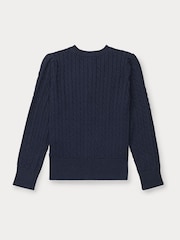 Polo Ralph Lauren Blue Girls Cable Knit Cardigan - Image 2 of 2