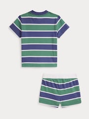 Polo Ralph Lauren Baby Polo Bear Graphic Stripe Sweat Top & Short Set - Bild 2 von 2