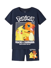 Name It Blue Pokemon Short Sleeve Pyjama Set - Image 2 of 5