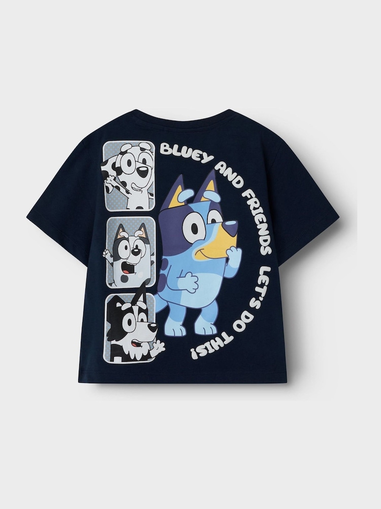 Name It Blue Bluey Short Frill Sleeve T-shirt - Image 2 of 2