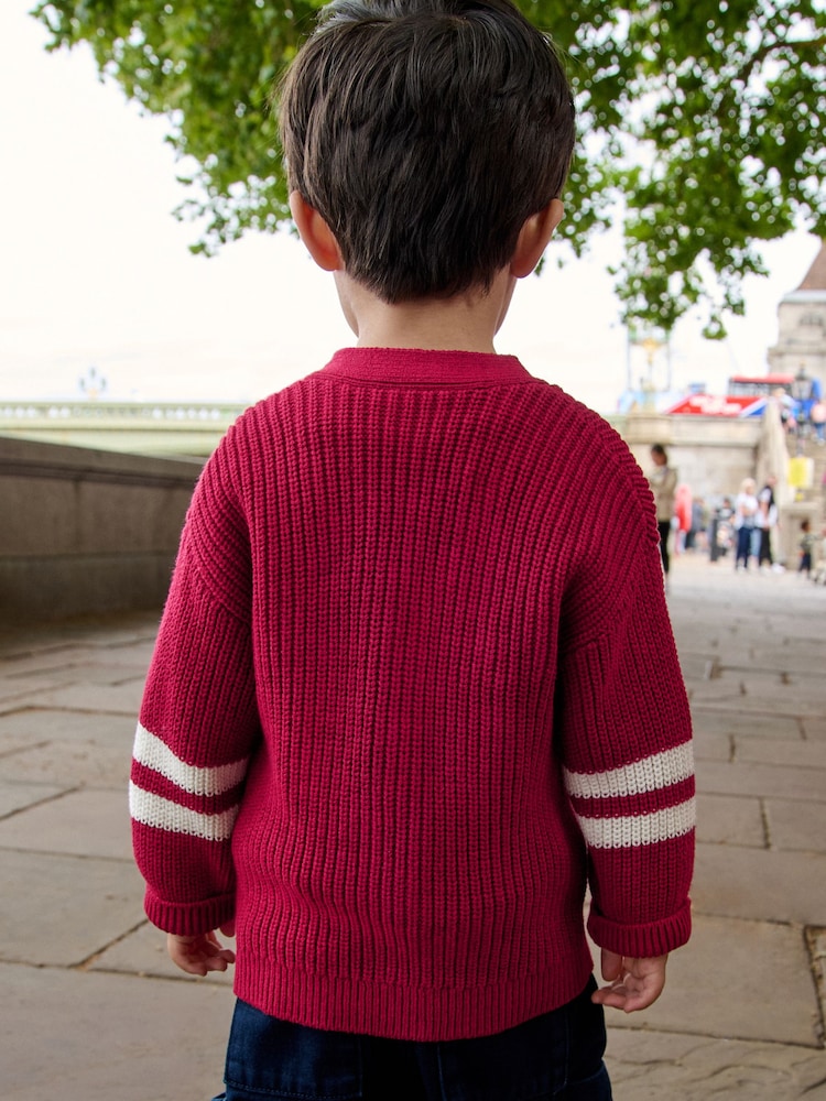 Red Varsity Character Cardigan (3mths-7yrs) - Image 2 of 11