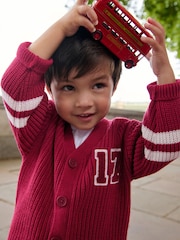 Red Varsity Character Cardigan (3mths-7yrs) - Image 5 of 11