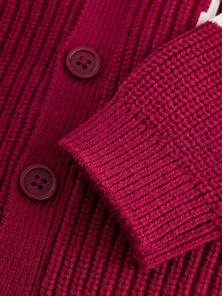 Red Varsity Character Cardigan (3mths-7yrs) - Image 8 of 8 Red Varsity Character Cardigan (3mths-7yrs) - Image 8 of 8