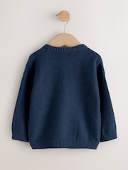 Navy Blue Knitted Christmas Jumper (3mths-7yrs) - Image 6 of 8
