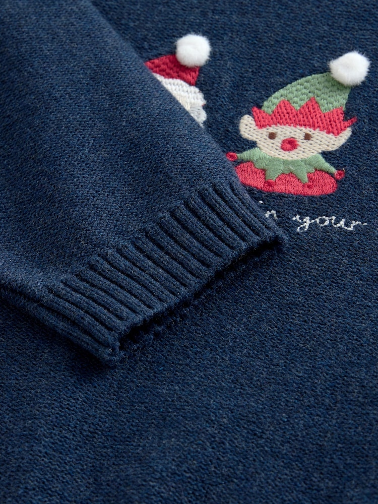 Navy Blue Knitted Christmas Jumper (3mths-7yrs) - Image 8 of 8