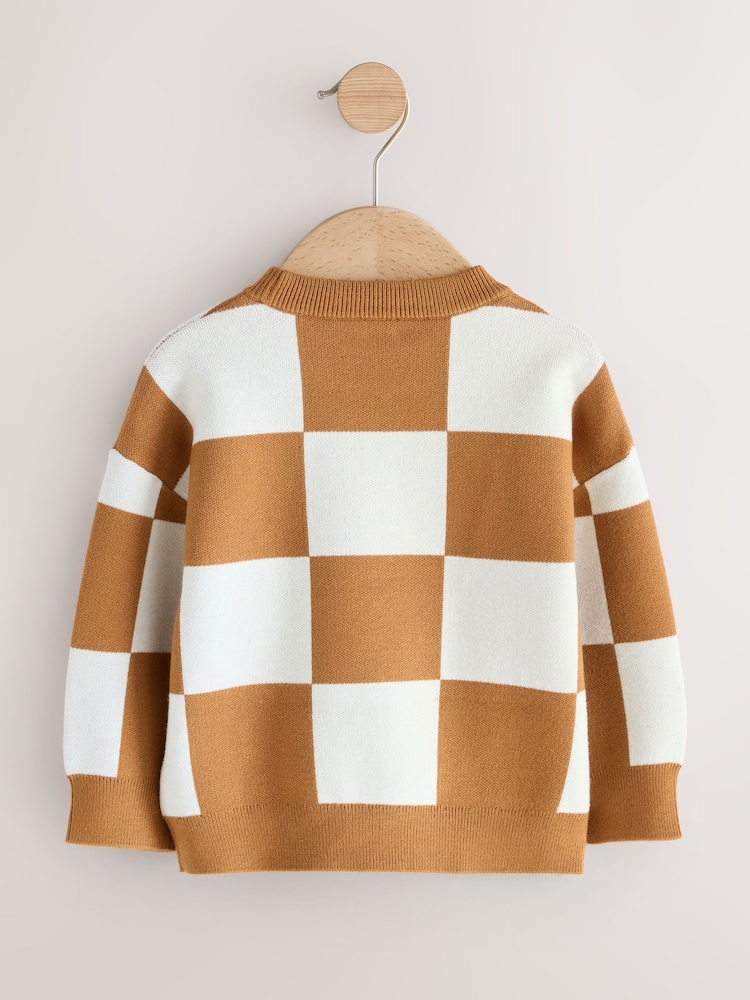 Tan Brown Knitted Crew Neck Jumper (3mths-7yrs) - Image 2 of 5