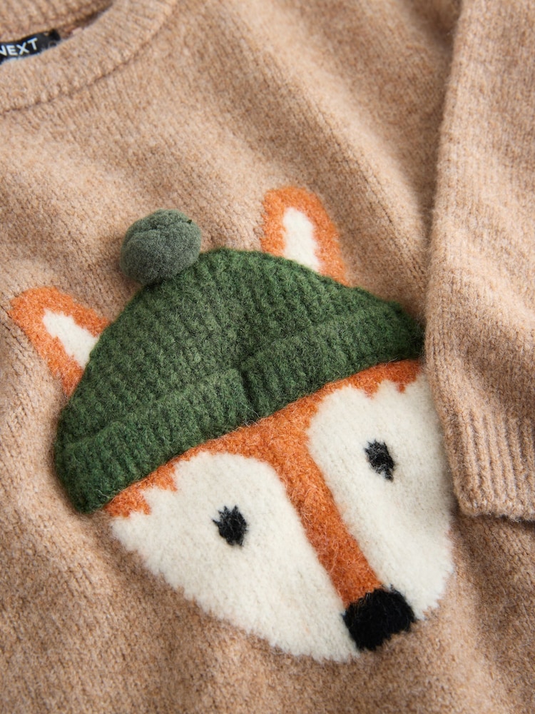 Orange/Neutral Fox Knitted Jumper (3mths-7yrs) - Image 4 of 4