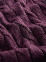 Plum Stripe Cable Knit Crew Neck Jumper (3mths-7yrs) - Image 3 of 4
