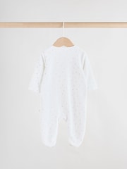 Grey Velour Two Way Zip Baby Sleepsuits 2 Pack (0-2yrs) - Image 5 of 13