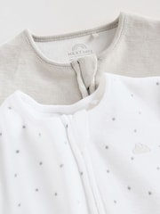Grey Velour Two Way Zip Baby Sleepsuits 2 Pack (0-2yrs) - Image 7 of 13