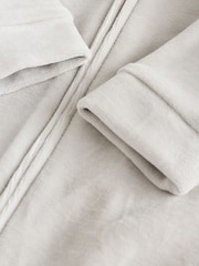Grey Velour Two Way Zip Baby Sleepsuits 2 Pack (0-2yrs) - Image 8 of 13
