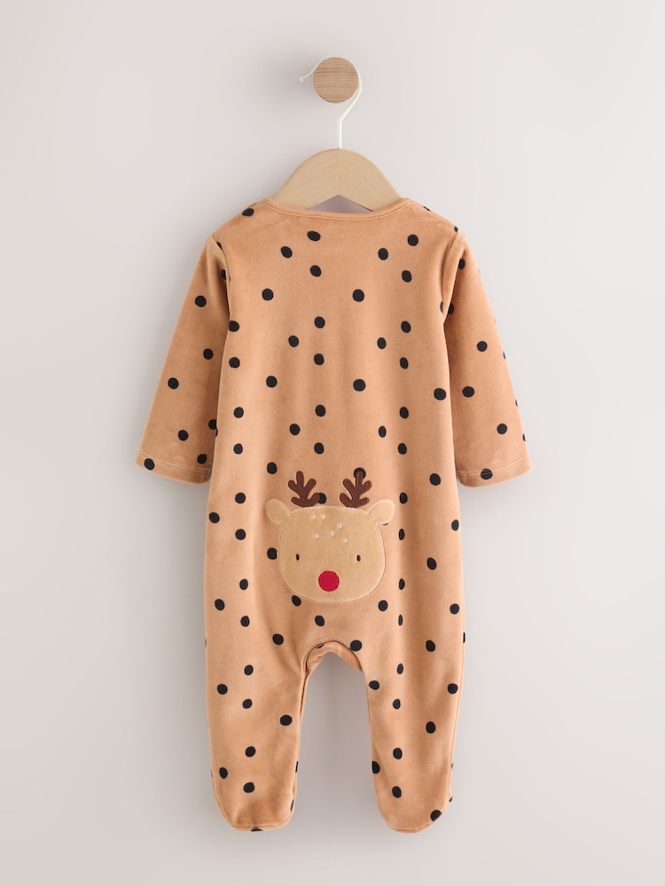 Brown Reindeer Baby Christmas Dress Up Sleepsuit (0mths-2yrs) - Image 2 of 18 Brown Reindeer Baby Christmas Dress Up Sleepsuit (0mths-2yrs) - Image 2 of 18