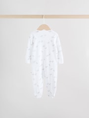 Grey Baby Two Way Zip Sleepsuits 3 Pack (0-2yrs) - Image 6 of 13