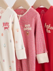 Rot - Baby Christmas Sleepsuits 3 Pack (0mths-3yrs) - Bild 9 von 18