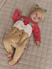 Brown Pudding - Baby Christmas Dress Up Sleepsuit (0mths-2yrs) - Bild 1 von 12
