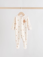 Ecru Baby Christmas Sleepsuits 3 Pack (0mths-2yrs) - Image 2 of 16