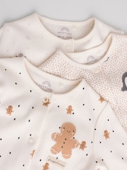 Ecru Baby Christmas Sleepsuits 3 Pack (0mths-2yrs) - Image 8 of 16