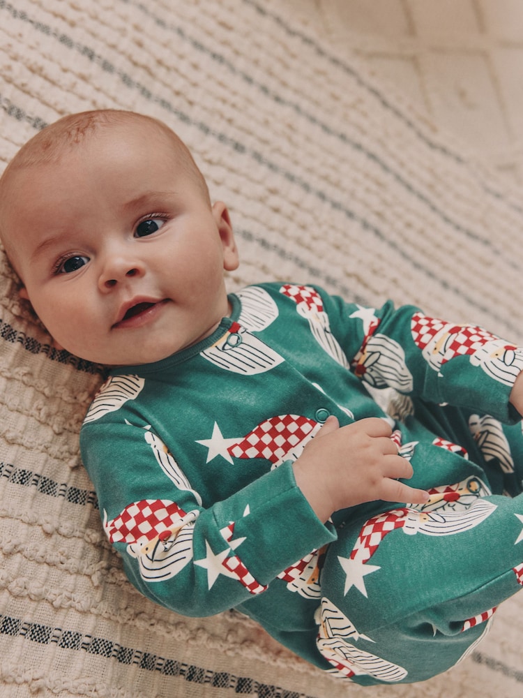 Green Santa Baby Christmas Family Sleepsuit (0mths-3yrs) - Image 2 of 12