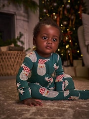Green Santa Baby Christmas Family Sleepsuit (0mths-3yrs) - Image 4 of 12