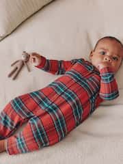 Red Tartan Baby Christmas Family Sleepsuit (0mths-3yrs) - Image 3 of 12