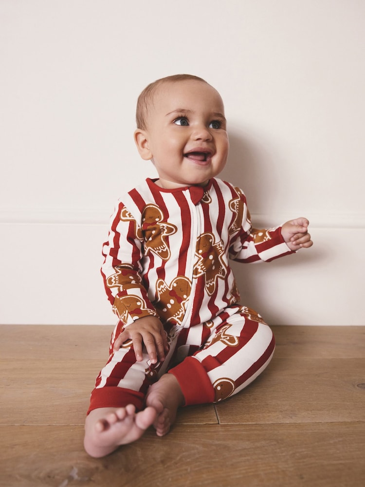 Red Gingerbread Matching Family Christmas Baby sleepsuit (0mths-3yrs) - Image 1 of 10